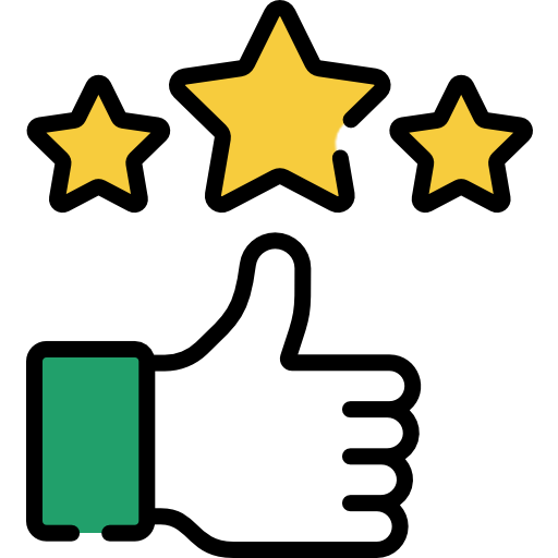 高評価と星のアイコン