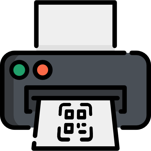 QRコードを印刷するプリンターのアイコン